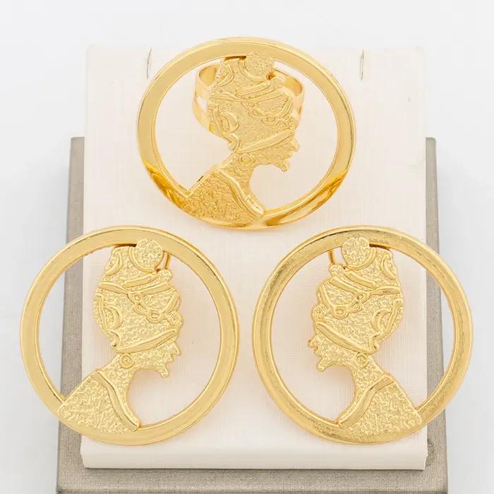 Ensemble de bijoux plaqués or 18 carats pour femmes