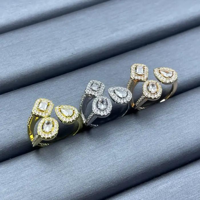 Bague élégante en argent 925 - Cadeau de mariage de haute qualité pour femme - Accessoire brillant à faire soi-même