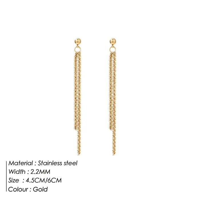 Boucles d'oreilles en acier inoxydable avec placage or 14 carats design géométrique classique pour femmes occasions spéciales étanches et hypoallergéniques