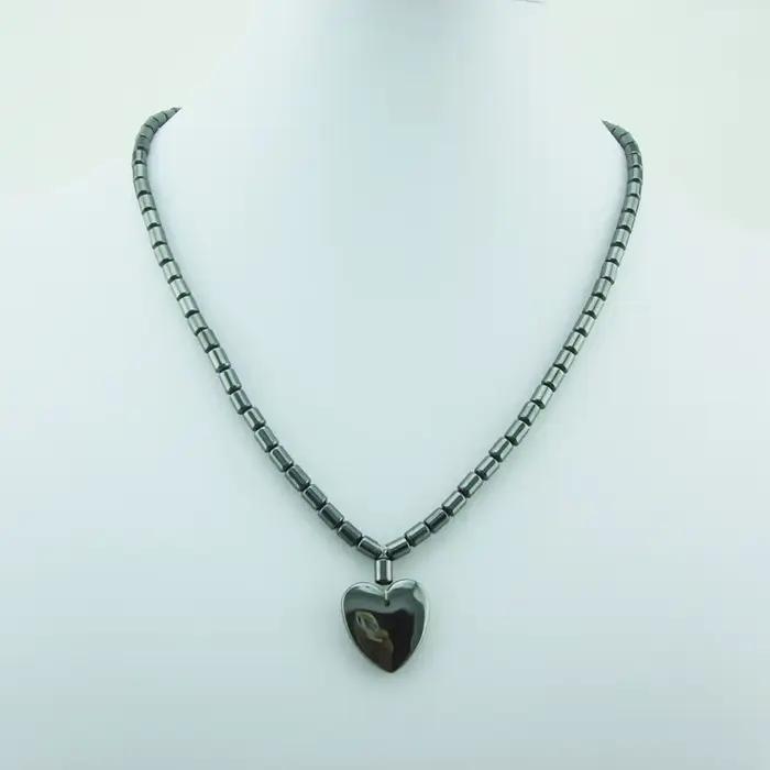 Collier en hématite avec croix de jésus, perles noires aimantées, thérapie magnétique, soins de santé, pendentif énergétique, bijoux religieux