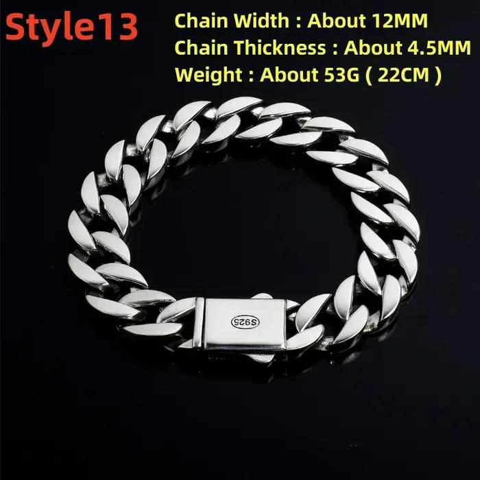 Bracelet brillant en argent S925 pour homme et femme, tissé à la main, simple, chaîne, tout, classique, mode, largeur 3/4mm, 5mm, 6mm, nouveau