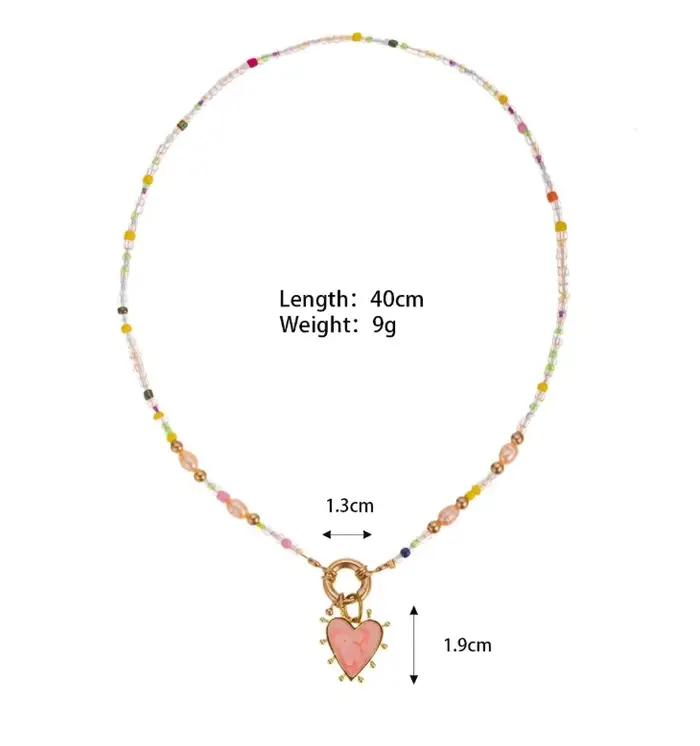 Fête des mères maman collier cadeau émail coeur pendentif