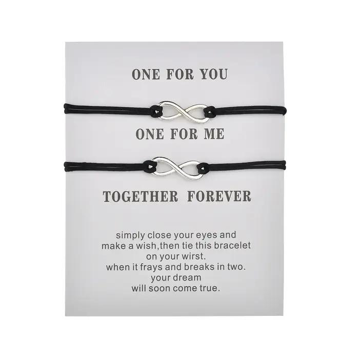 Bracelets de Couple en Résine Tissée à la Main, Géométriques, Réglables, Idéals pour Fiançailles et Mariages