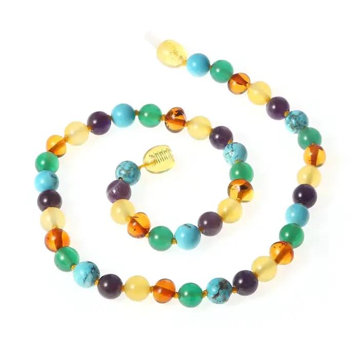 Collier en ambre naturel, 16 couleurs, ambre de la Baltique poli, collier en pierre fait à la main p