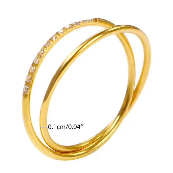 Bague en acier inoxydable imperméable, à la fois tendance et minimaliste, pour femmes, avec un desig