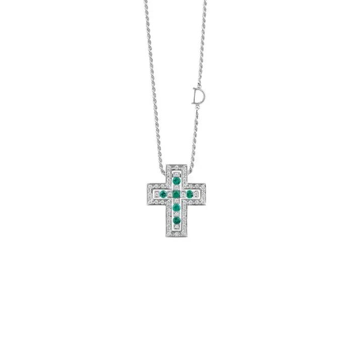 Collier croix tendance incrusté de diamants, polyvalent, en forme de D, chaîne de clavicule unisexe