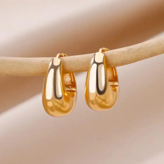 Boucles d'oreilles en acier inoxydable plaqué or pour femmes élégantes et résistantes occasions spéciales femmes occasions spéciales