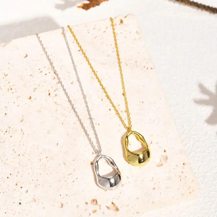 Collier pendentif plaqué or 18 carats pour femmes