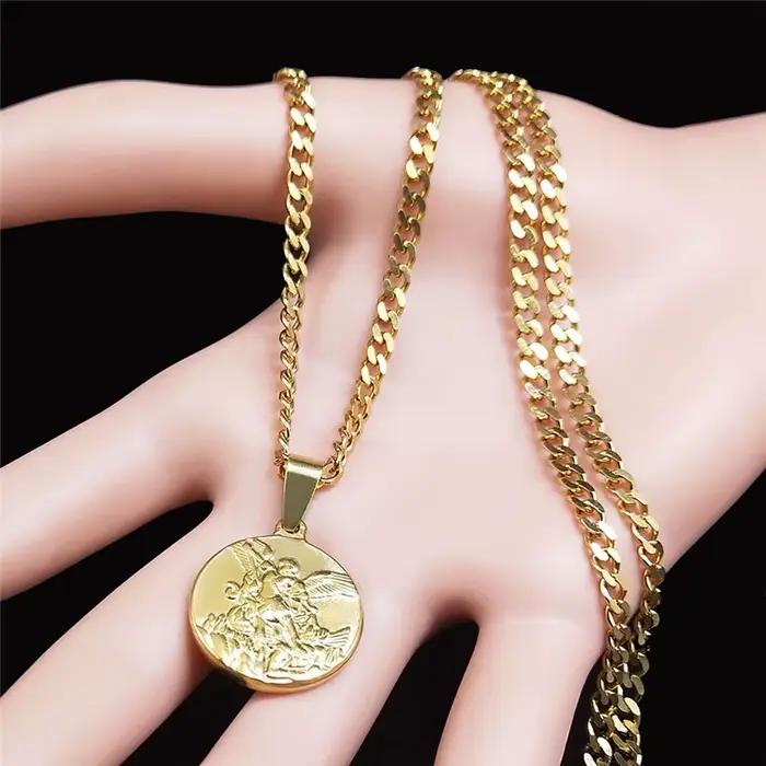 Collier de chaîne en acier inoxydable pour femmes et hommes, bijoux de couleur or, 2022, NK62S02