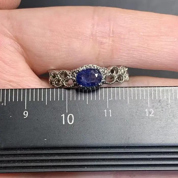 Bague en saphir naturel réglable pour femme, bijoux pour femme, cadeau, vente en gros, haute qualité, vintage, raffiné