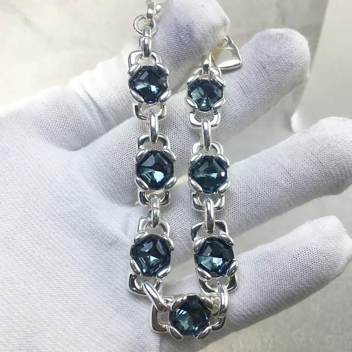 Bracelet en cristal quadrilatère coloré style palais scintillant accessoire pour femme soirée gala mariage anniversaire