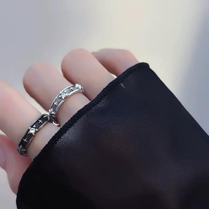 Y2K – bague rétro ouverte pour hommes et femmes, Style ancien, Hip Hop, Punk, géométrie, Couple, déclaration, bijoux de fête, cadeaux