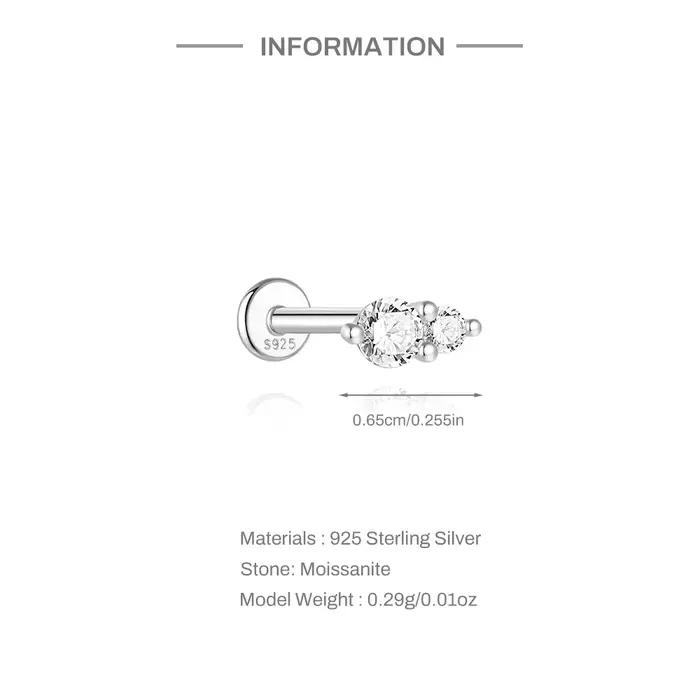 Boucles d'oreilles papillon en moissanite et argent sterling 925 pour femmes élégantes occasions spéciales parties soirees anniversaires Saint Valentin