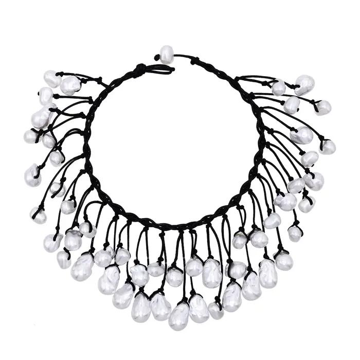 Collier de luxe en Imitation de perles baroques pour femmes, longue chaîne à la mode, bijoux pour ro