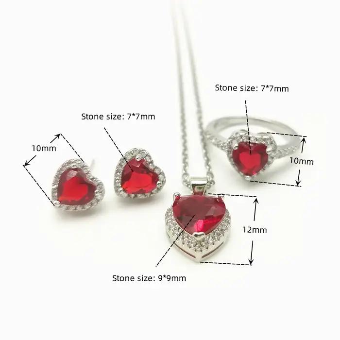 CC – ensemble de bijoux en forme de cœur pour femmes
