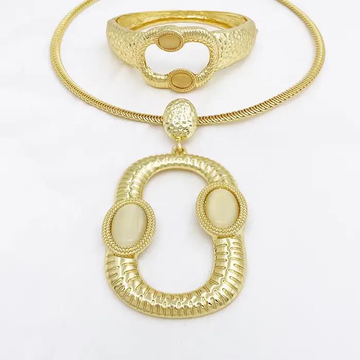 Ensembles de bijoux plaqués or 18 carats de Dubaï pour femmes