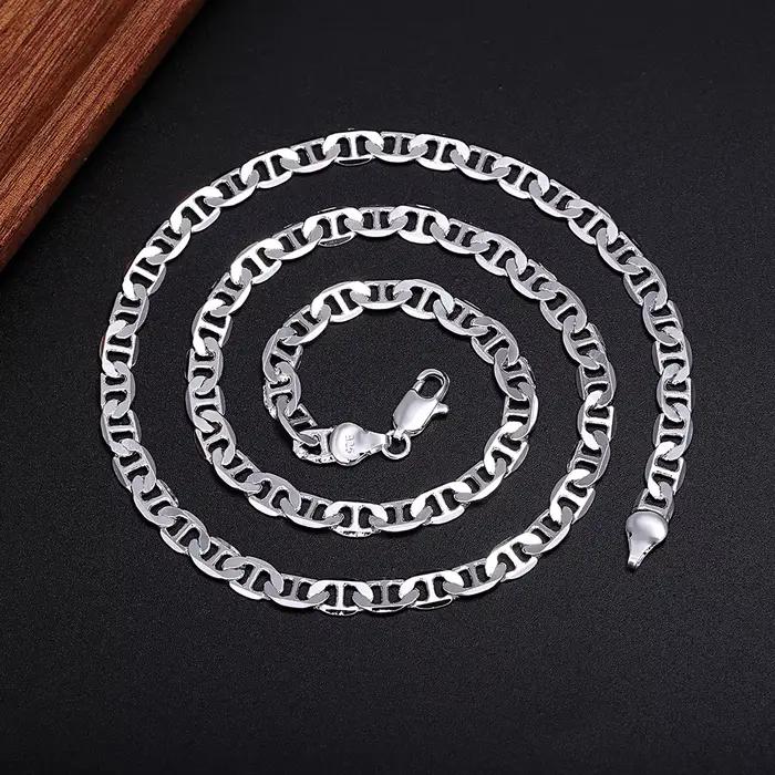 Collier en argent Sterling 925, 45-60cm, noble, luxe, magnifique charme, mode 6MM, garçon, hommes, solide, bijoux de fête de mariage pour femmes