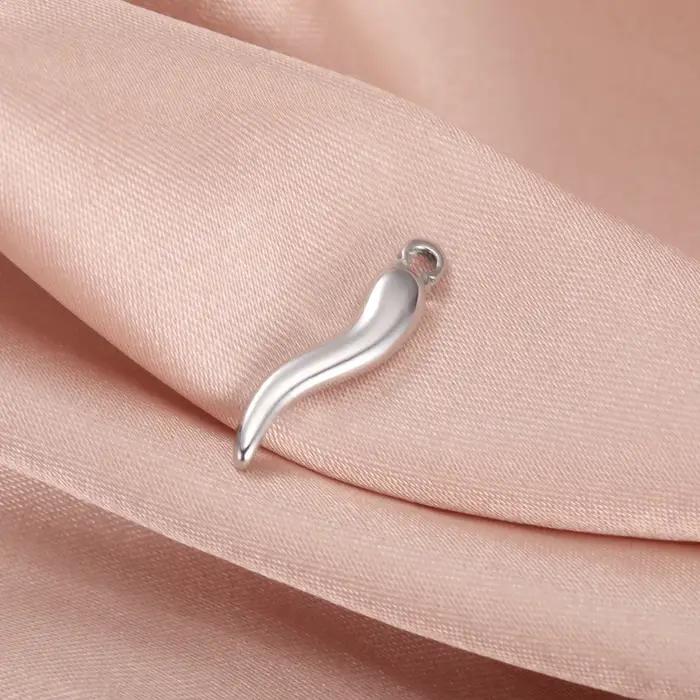 Breloques en corne italienne en acier inoxydable symbole d'amitié pour collier et bracelet personnalisable avec deux couleurs marron et violet