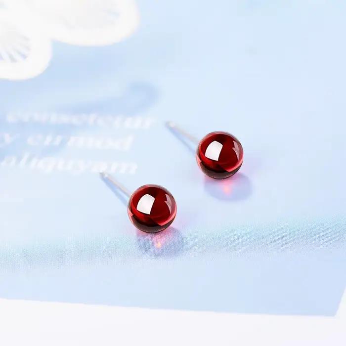 Boucles d'oreilles piercing d'oreille en cristal rouge pour femme, argent regardé 925, créateur de l
