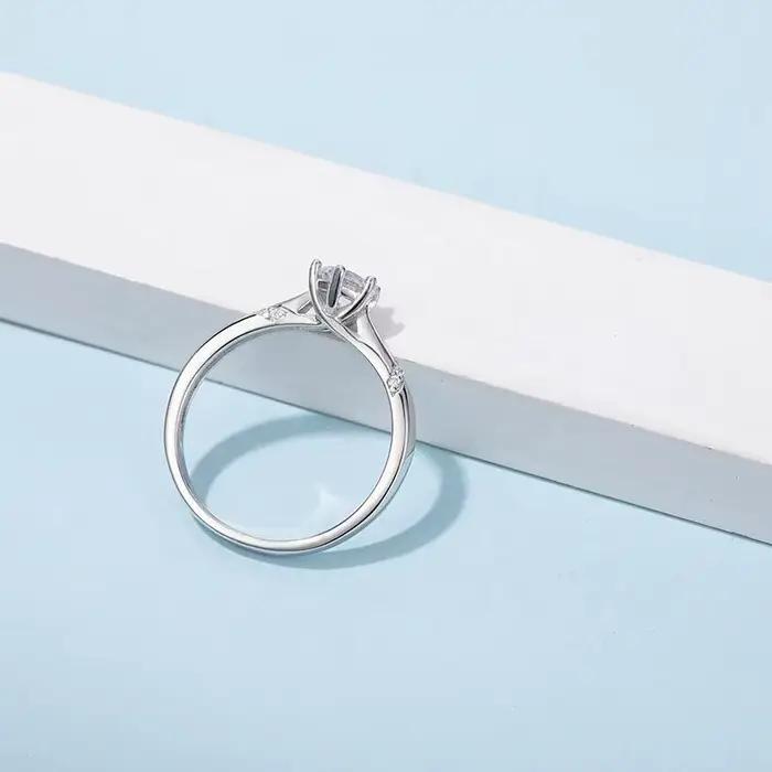 BIChain-Bague Moissanite en argent regardé 925 pour femme, style classique, 1carat, forme ronde, bijoux fins, mariage, fiançailles, X, ST Cocktail
