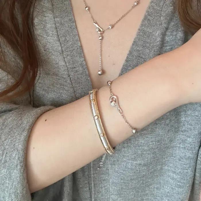 Bracelet Vintage Géométrique Plaqué Or avec Tracker d'Humeur pour Femme Occasions Spéciales