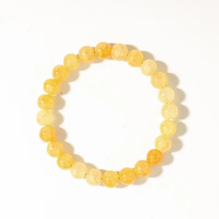 Mode automne joyas bijoux jaune citrine cristal brazaletes argent feng shui pierre perles bracelets pour femme hommes
