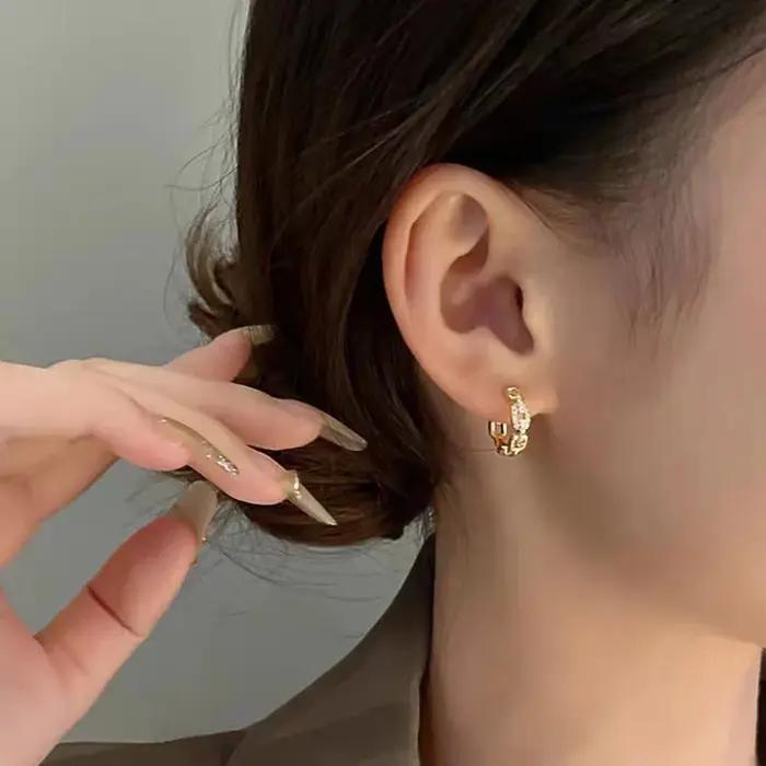 Boucles d'oreilles créoles en chaîne pour femmes