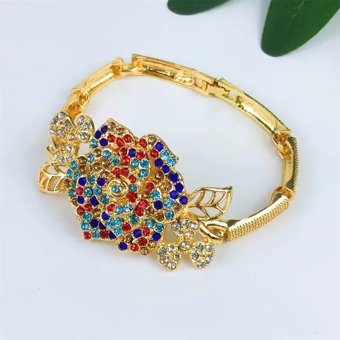 Ensemble de bijoux plaqués or 18 carats vintage pour femmes