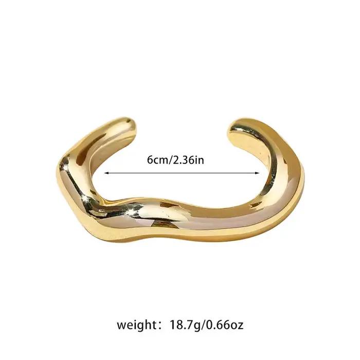 Bracelet en plastique géométrique ouvert pour femmes style vintage hip hop punk or argent bijoux de mode occasions spéciales