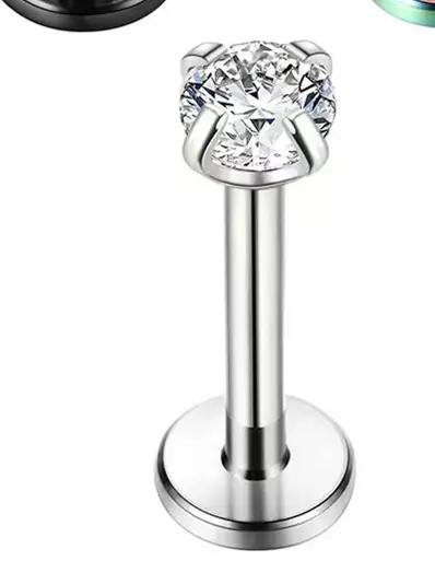 Boucles d'oreilles en acier inoxydable avec zircon AAA