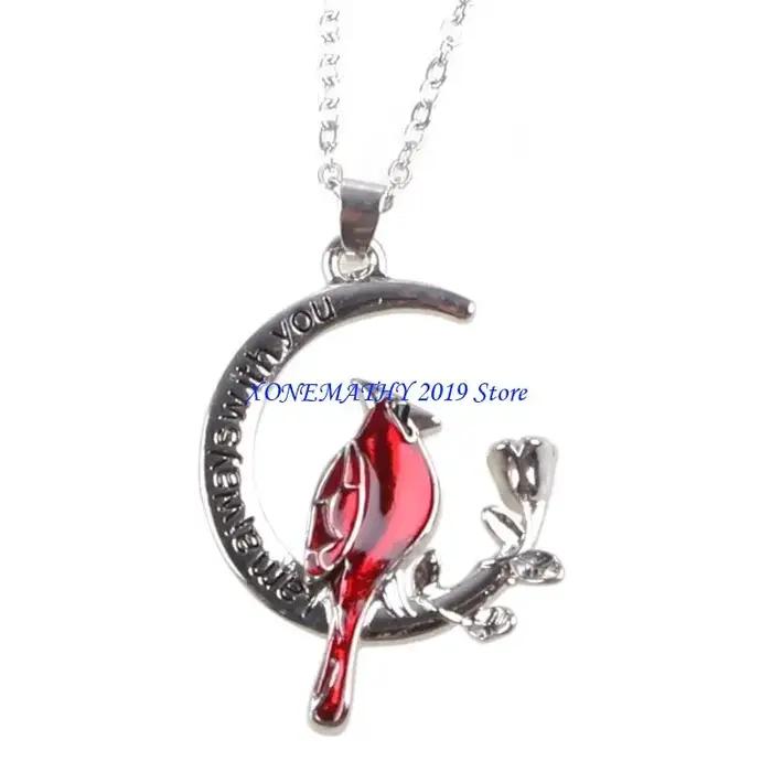 Collier en pierre semi-précieuse en forme d'oiseau rouge pour femmes, cadeau pour les occasions spéciales et quotidienne