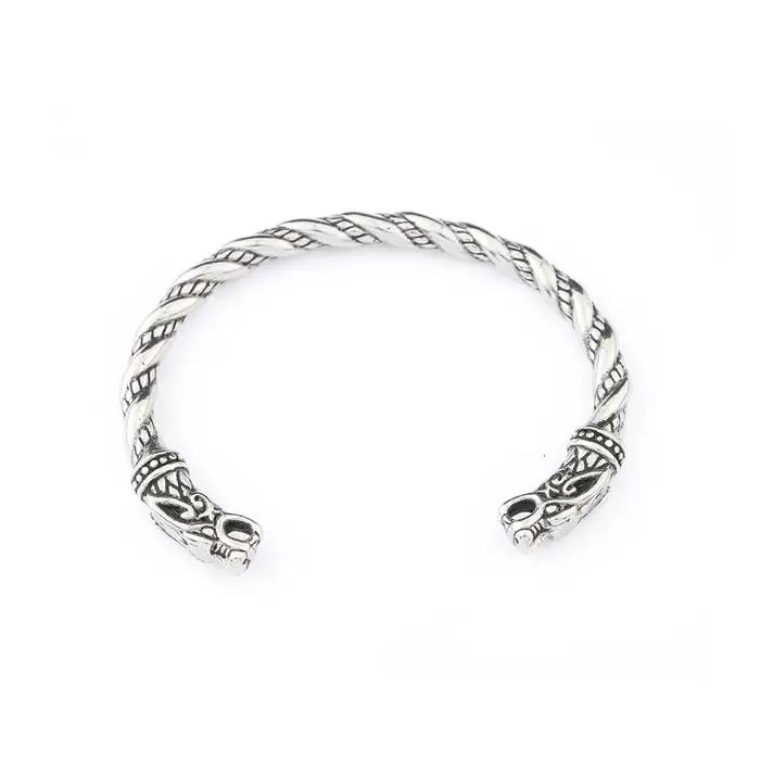 Vikings – Bracelet Double Dragon en acier inoxydable pour hommes et femmes, Punk, mode, manchette, classique, Vintage, bijoux animaux