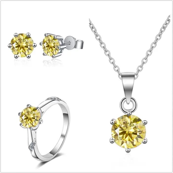 Ensemble de bijoux en Moissanite véritable pour femmes