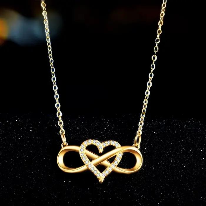 Collier géométrique en alliage de zinc avec pendentif cœur en strass pour femmes - Bijou romantique et chanceux pour toutes les occasions spéciales