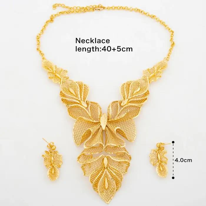 Ensemble de bijoux de luxe plaqué or pour femme