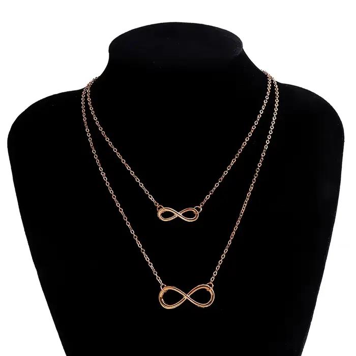 Aihua mode infini pendentif collier pour femmes or argent couleur chaînes infini symbole fête Collares bijoux sur le cou