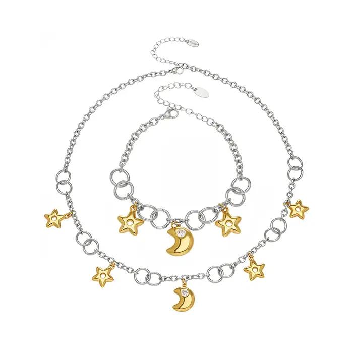 Colliers et bracelets lune or plaqué bijoux de mariage et fiançailles pour femmes occasions spéciales