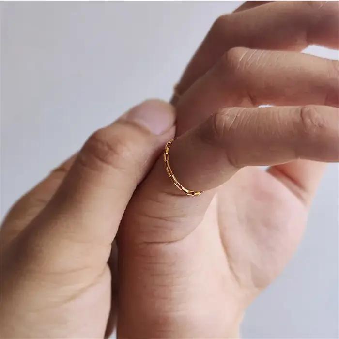 Bague d'Li-remplie d'or pour femme, bijoux minimalistes, bague Boho, 14K