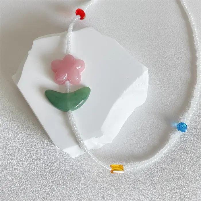 Collier Ras du Cou Vintage Tissé à la Main pour Femme