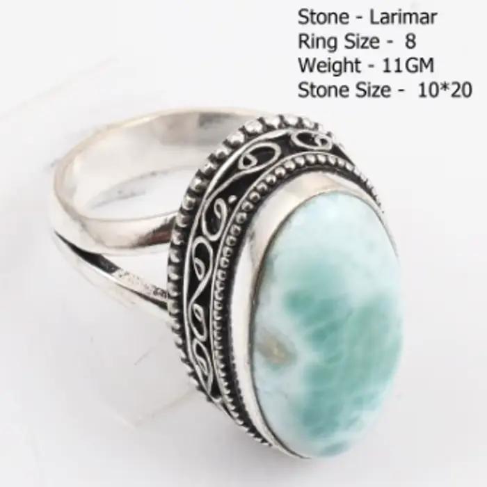 Bague en larimar véritable pour femme, cadeau