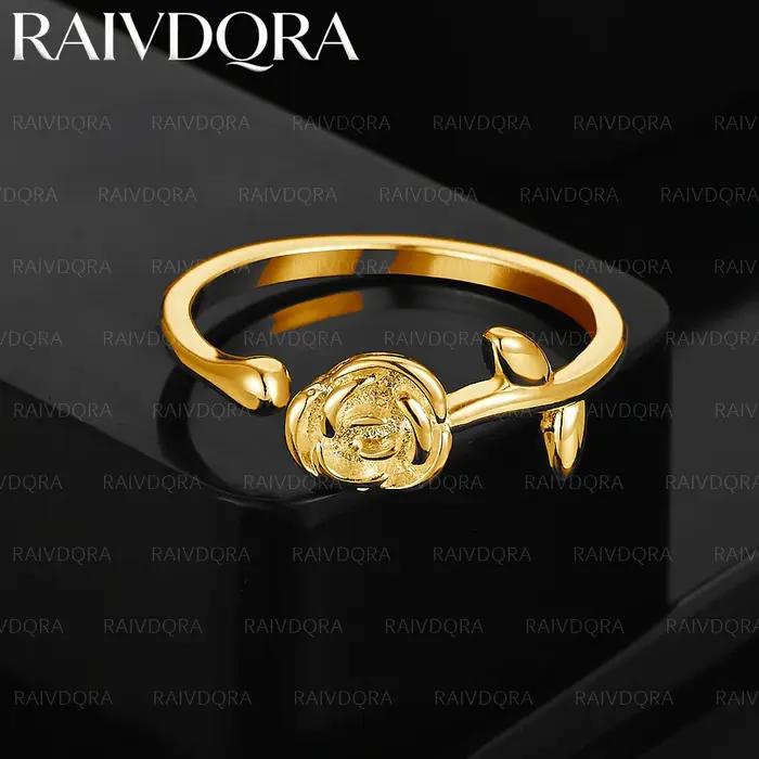 Bague de mariage ouverte plaquée or 18 carats pour femmes