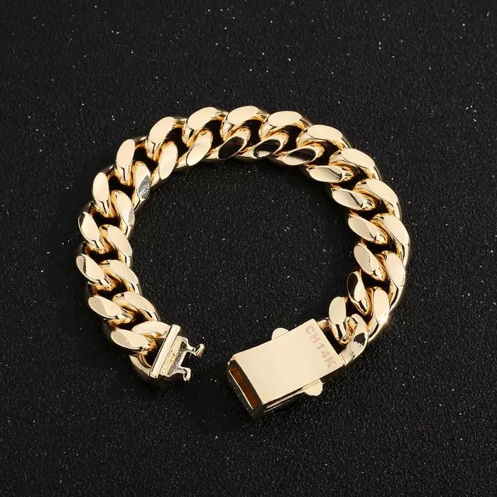 Nouveau bracelet Monaco en laiton plaqué or 14K
