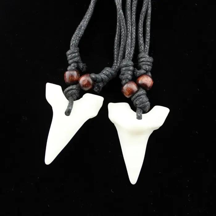 Collier imitation os de yak en forme de dent de requin style punk tracker de sommeil et humeur pour homme et femme occasions spéciales nocturnes