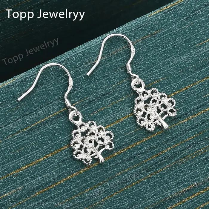 Boucles d'oreilles en argent sterling 925 avec copeaux de bois et zirconium pour femmes, accessoires