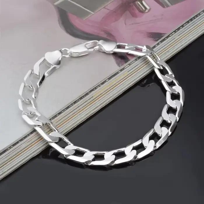 Bracelet en argent Sterling 925 motif plante bijou pour femme et homme mariage anniversaire