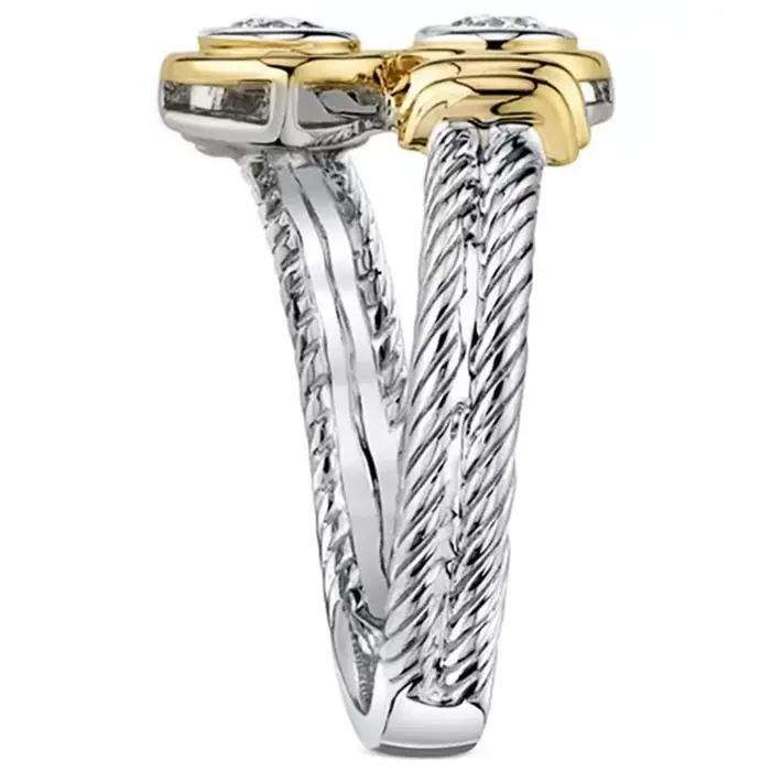 Huretailers-Bague entrelacée avec fermeture éclair pour femme, bague polyvalente, bande de conception, bijoux pour femmes, nouvelle arrivée