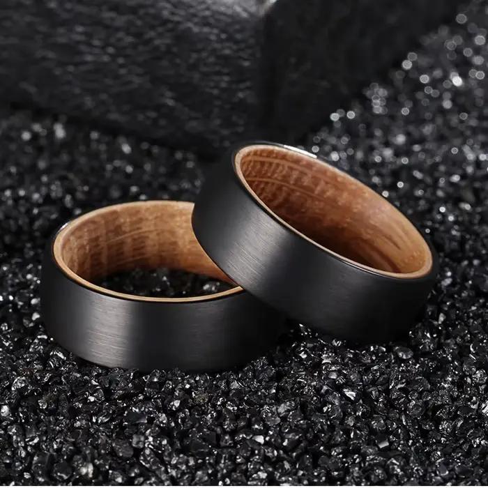Bague classique en bois pour hommes