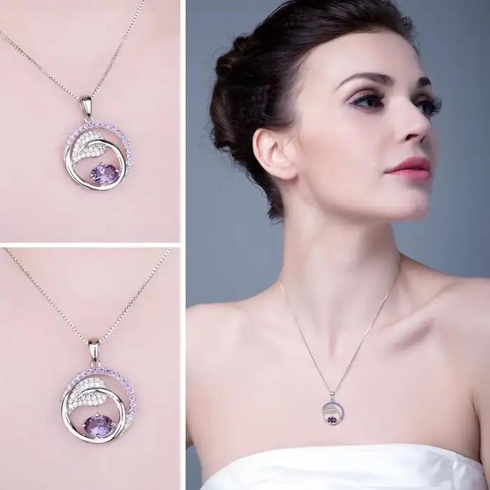 Collier avec pendentif en argent Sterling 925 pour femme