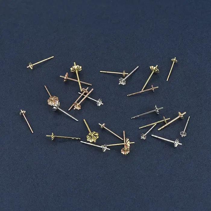 Accessoires de bijoux en or massif pour boucles d'oreilles avec perles pour femmes occasions spéciales