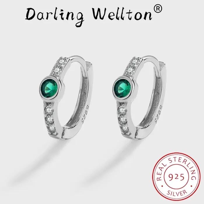 Boucle d'oreille ronde en émeraude pour femme